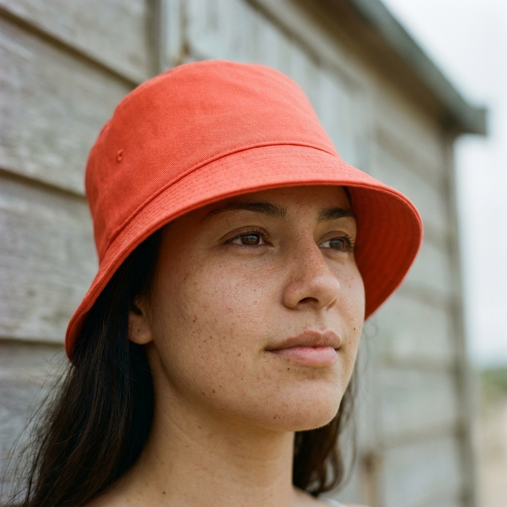 Bucket hat in Tomato
