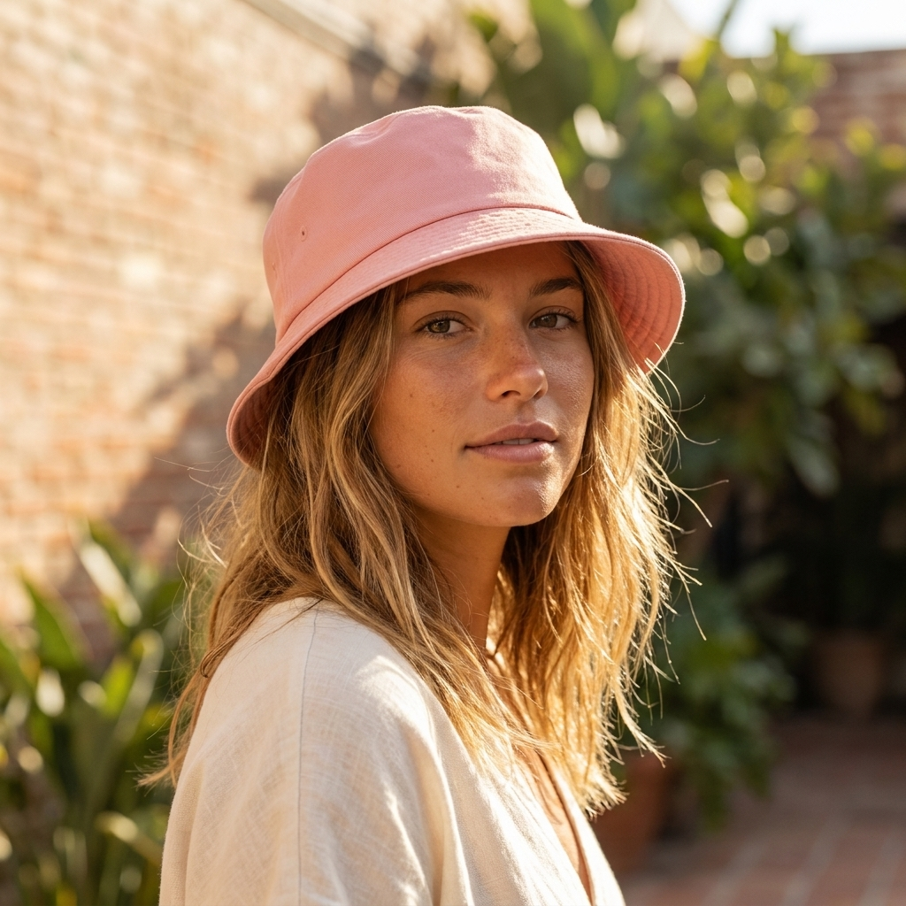 Bucket hat in Melon