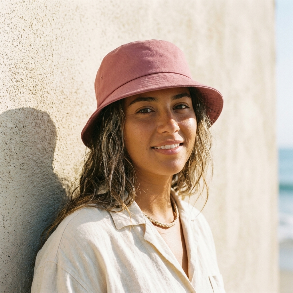Bucket hat in Dusty Rose