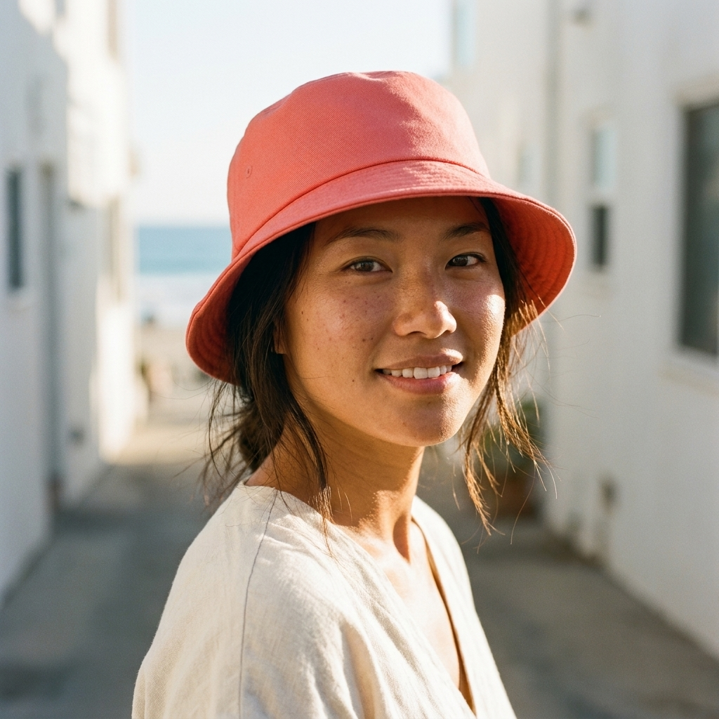 Bucket hat in Salmon