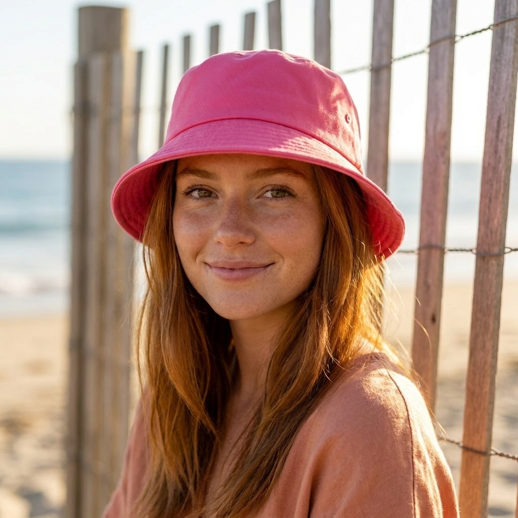 Bucket hat in Strawberry