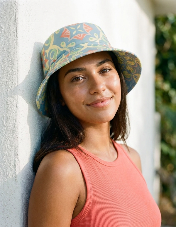 Lisbon-Blue Azulejo bucket hats