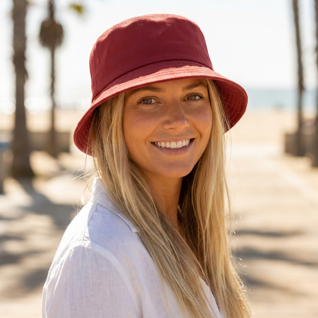 Bucket hat in Alizarin