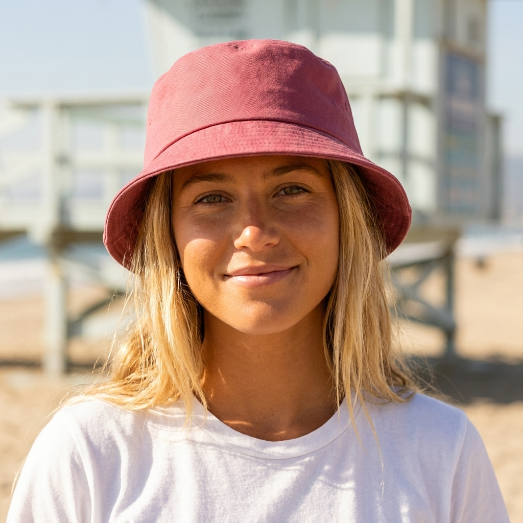 Bucket hat in Amaranth