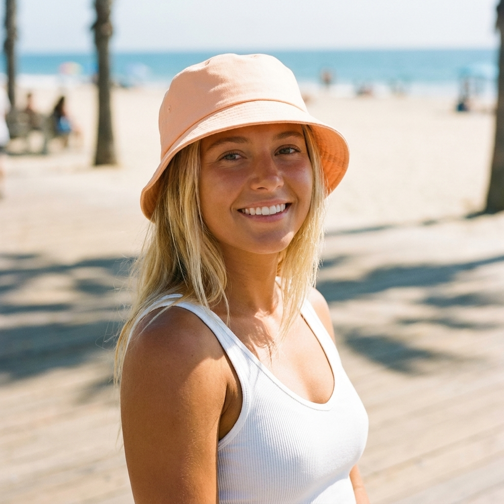 Bucket hat in Apricot