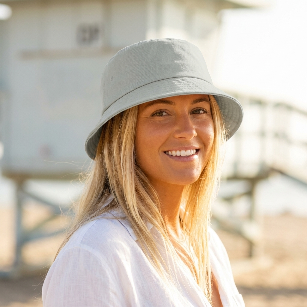 Bucket hat in Ash