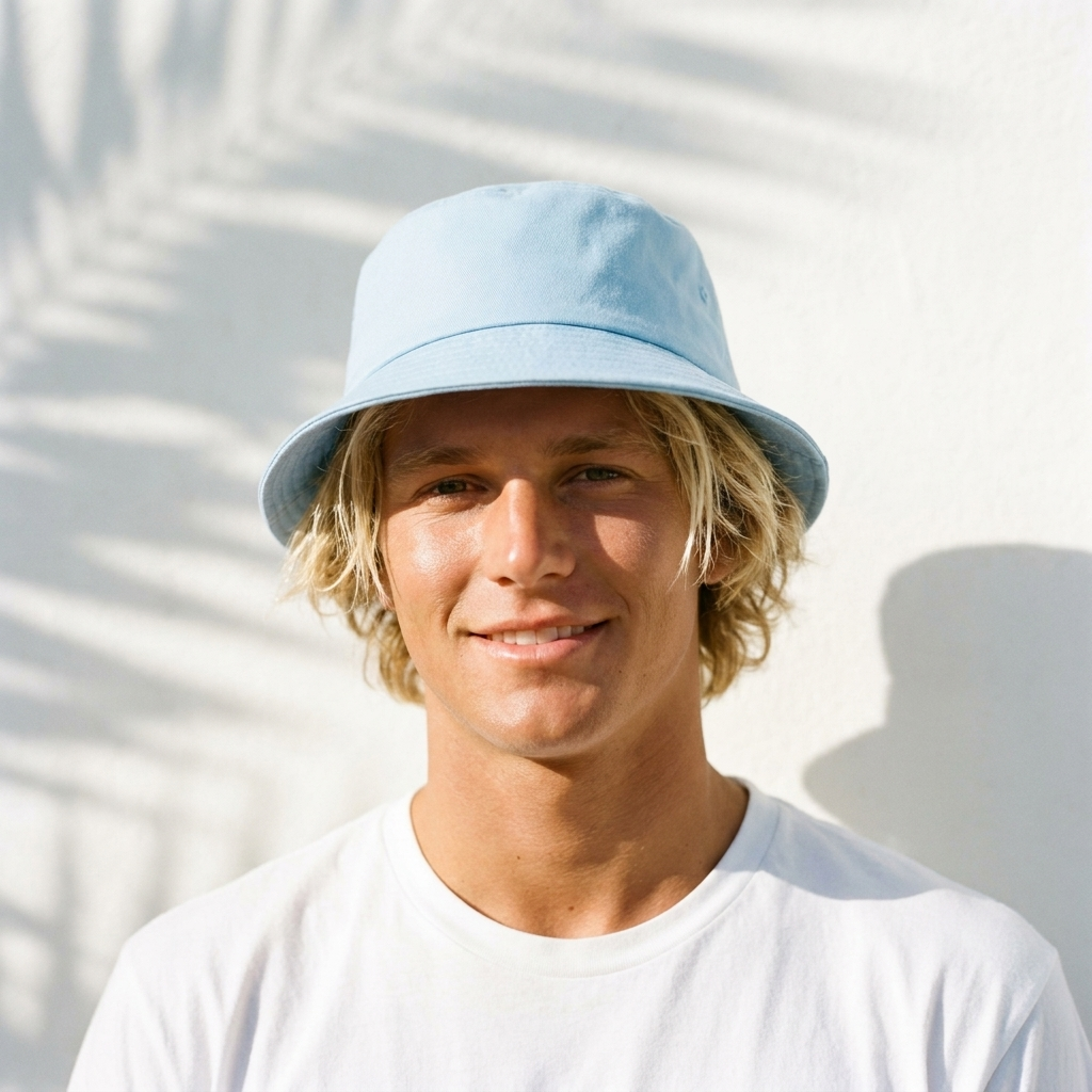 Bucket hat in Baby Blue