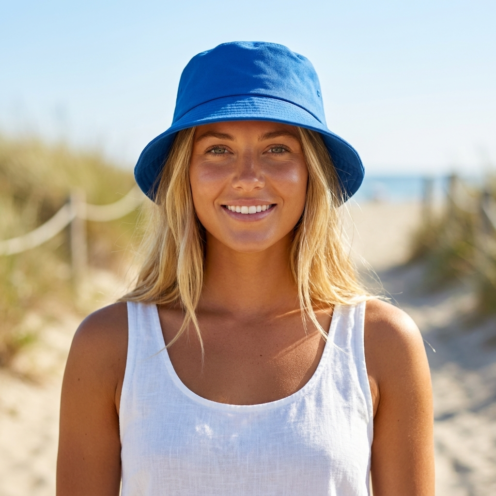 Bucket hat in Bauhaus Blue