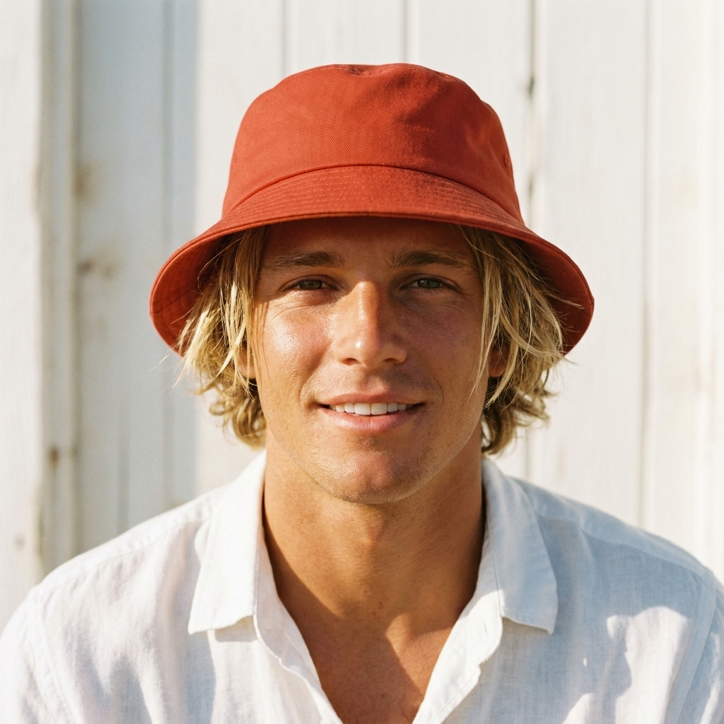 Bucket hat in Blood Orange