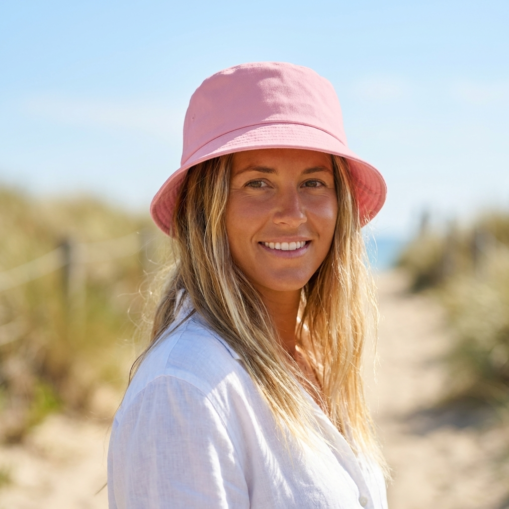 Bucket hat in Candy Pink