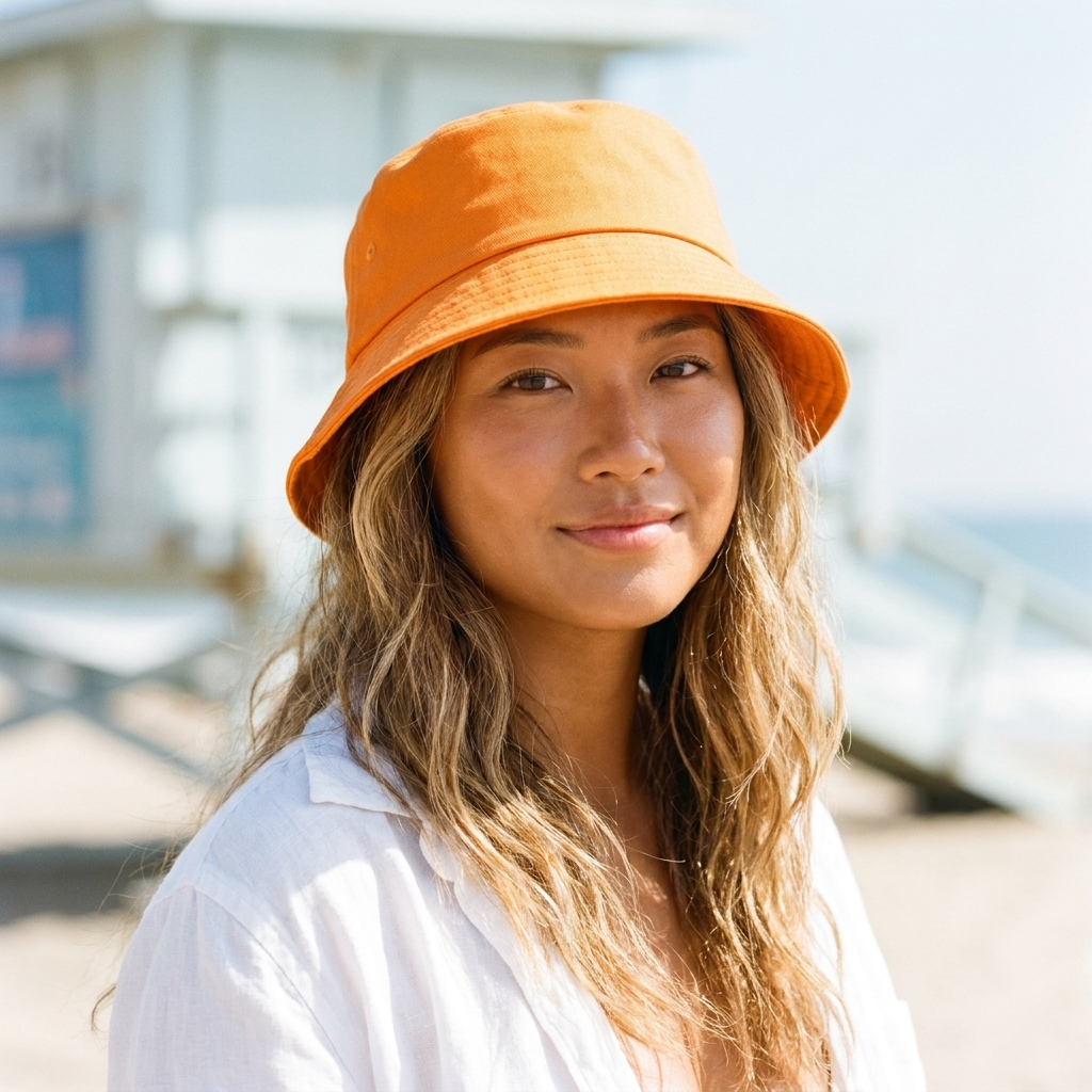 Bucket hat in Clementine
