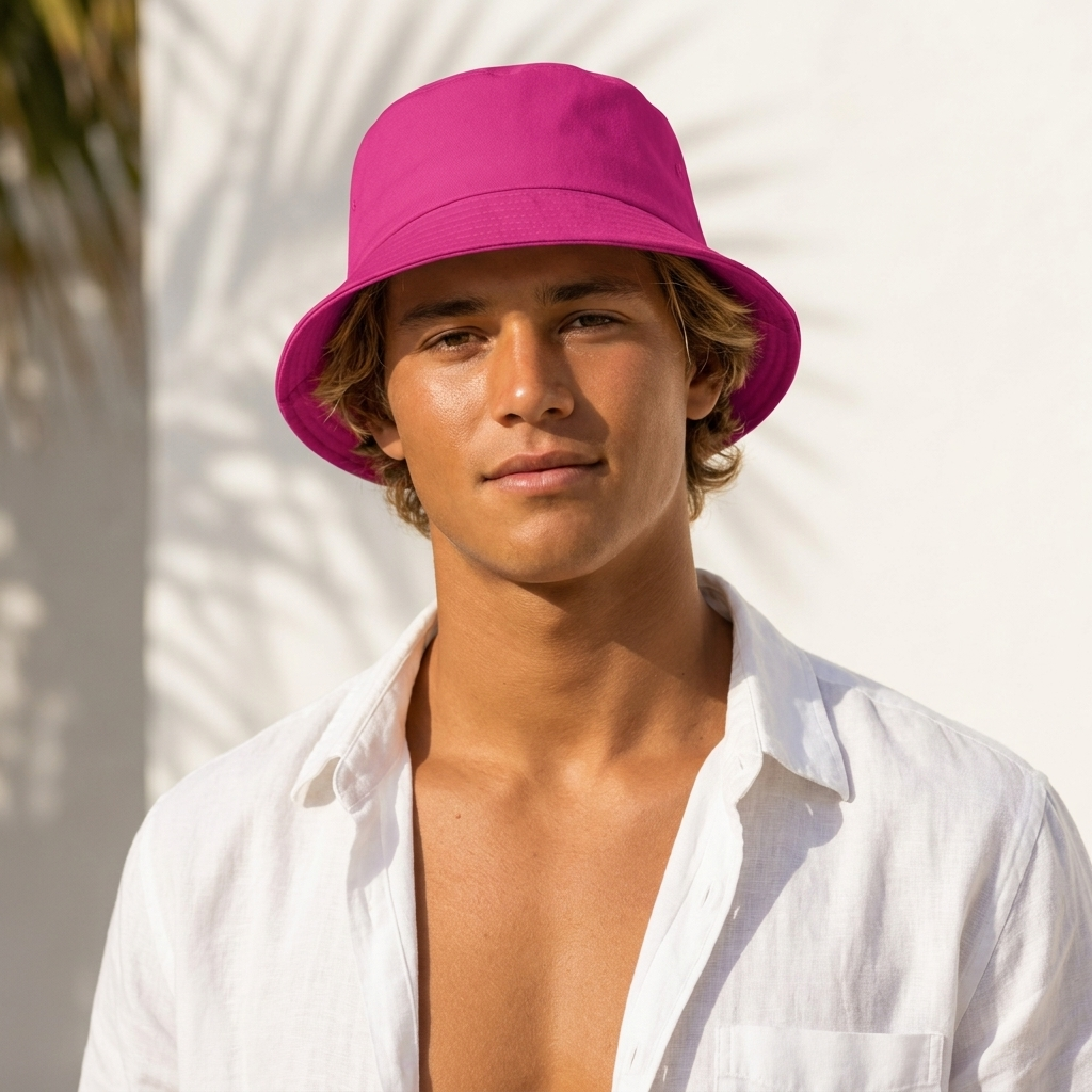 Bucket hat in Electric Fuchsia