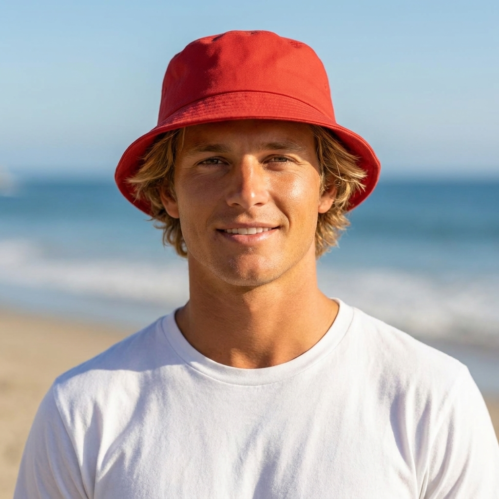 Bucket hat in Fiery Red