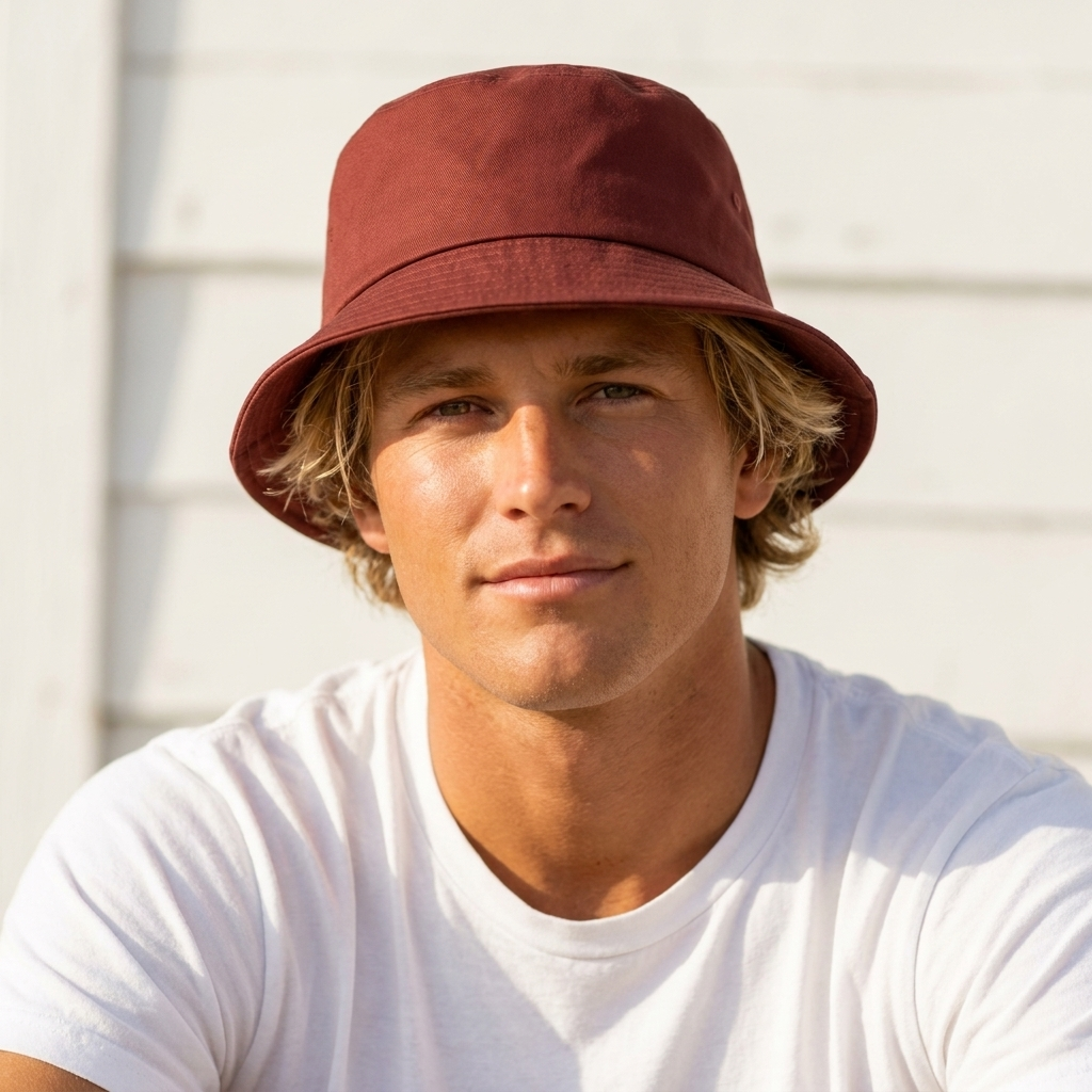 Bucket hat in Garnet