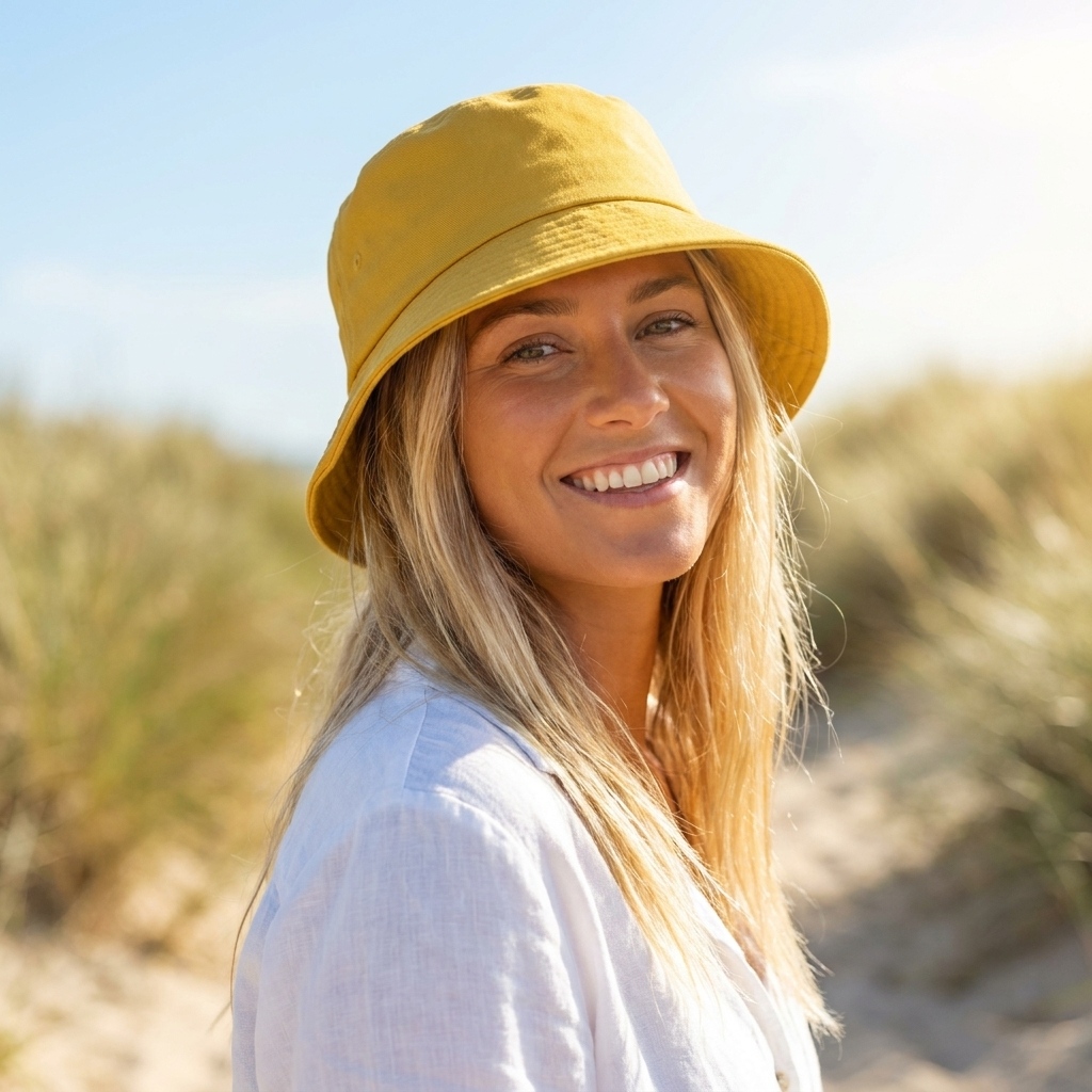 Bucket hat in Gold