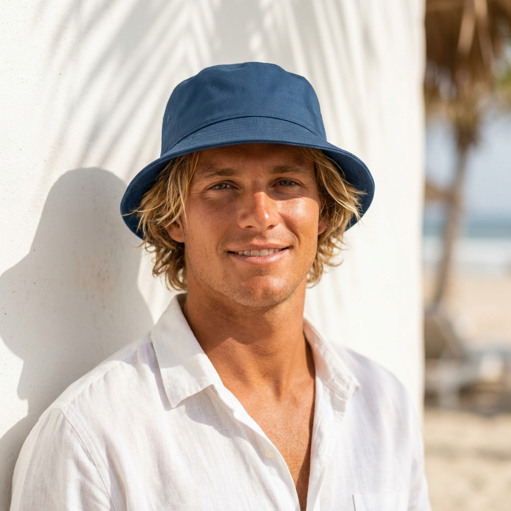 Bucket hat in Harbor Blue