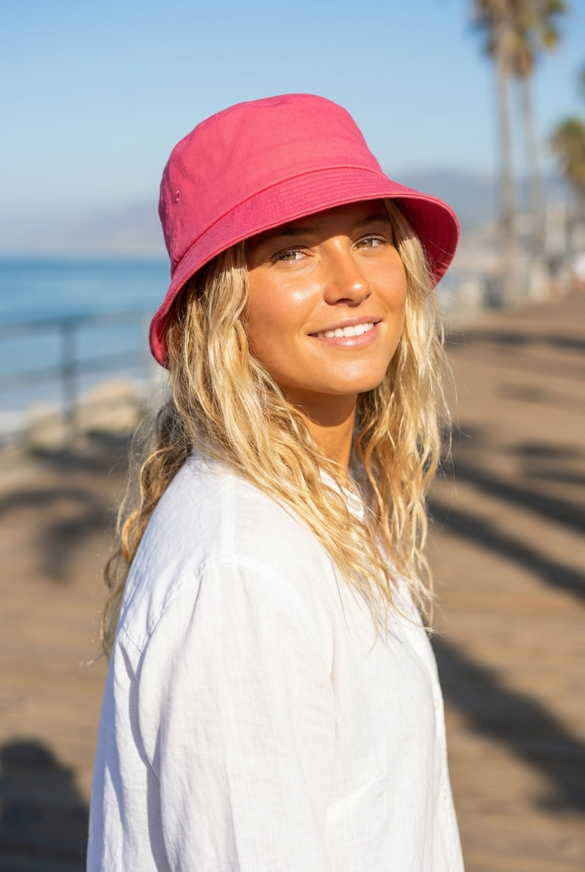 Bucket hat in Hibiscus