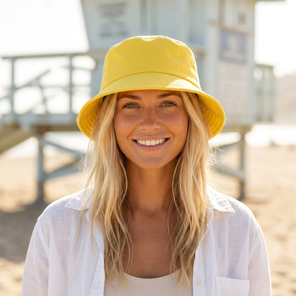 Bucket hat in Lemon Yellow