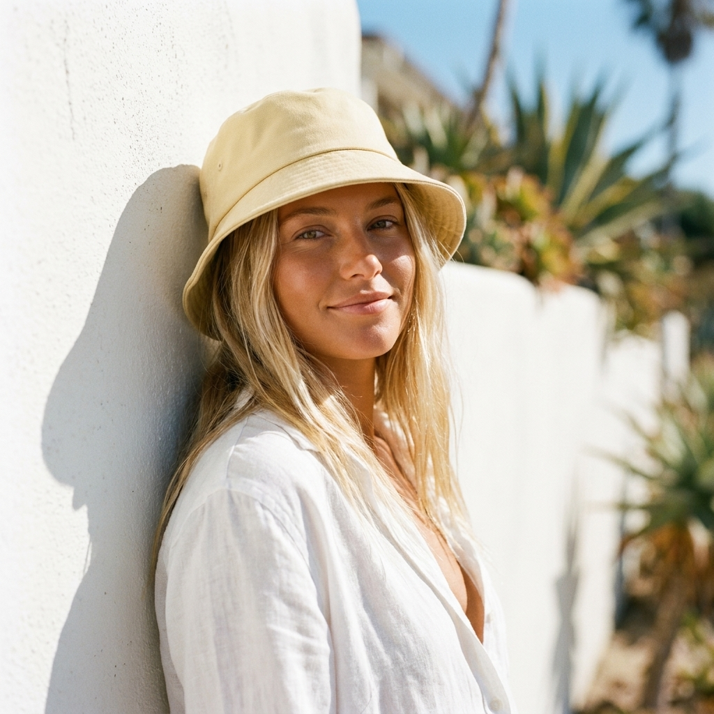 Matching bucket hat in Limestone