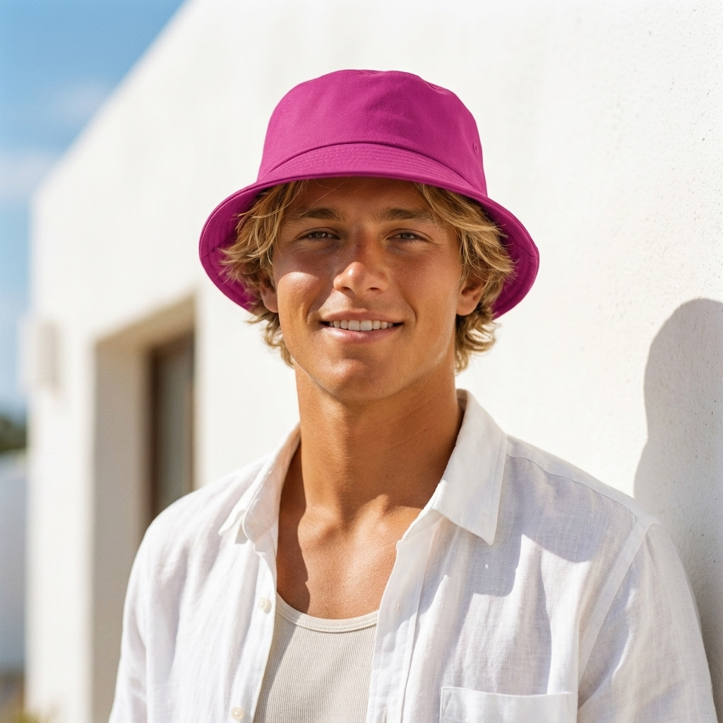 Bucket hat in Magenta