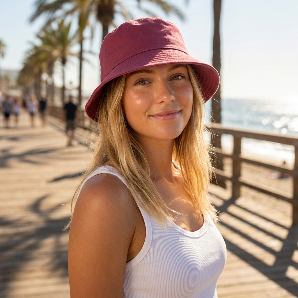 Bucket hat in Mulberry
