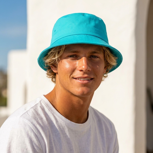 Unisex Neon Aqua Bucket Hat
