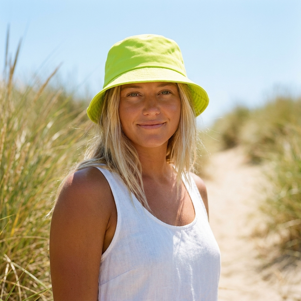 Bucket hat in Neon Green