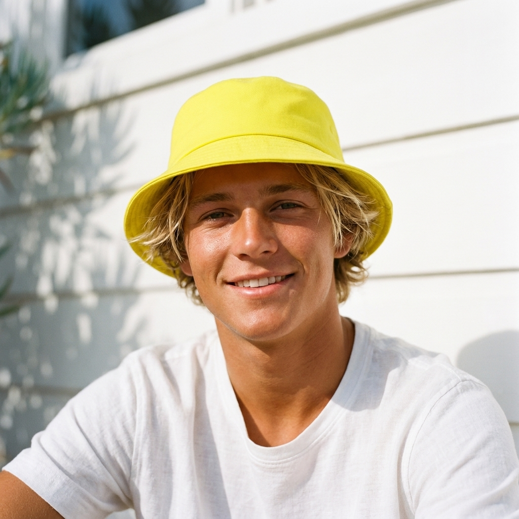 Matching bucket hat in Neon Yellow