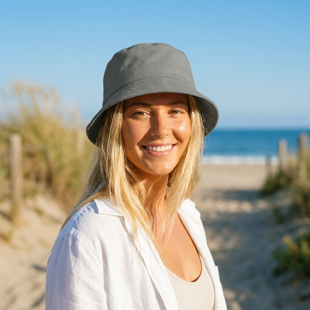 Bucket hat in Nickel
