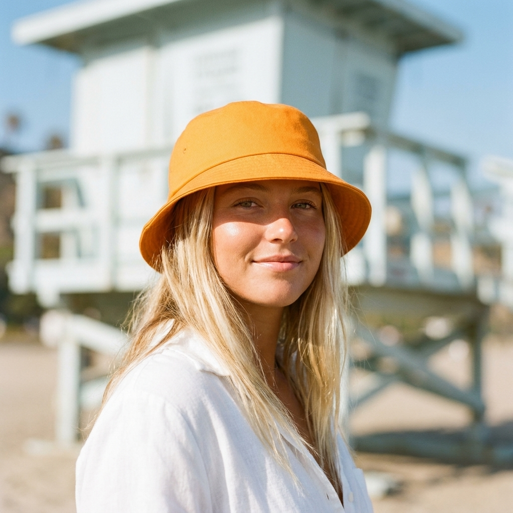 Bucket hat in Orange