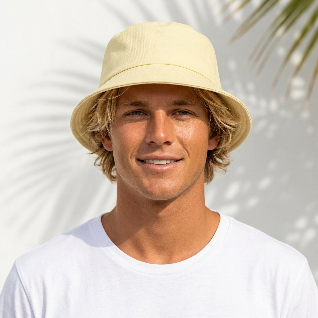 Bucket hat in Pale Yellow