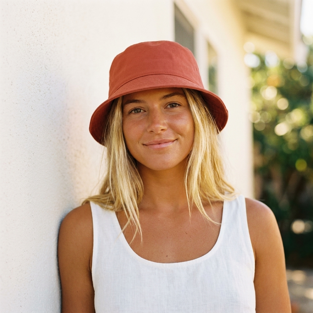 Bucket hat in Burnt Sienna