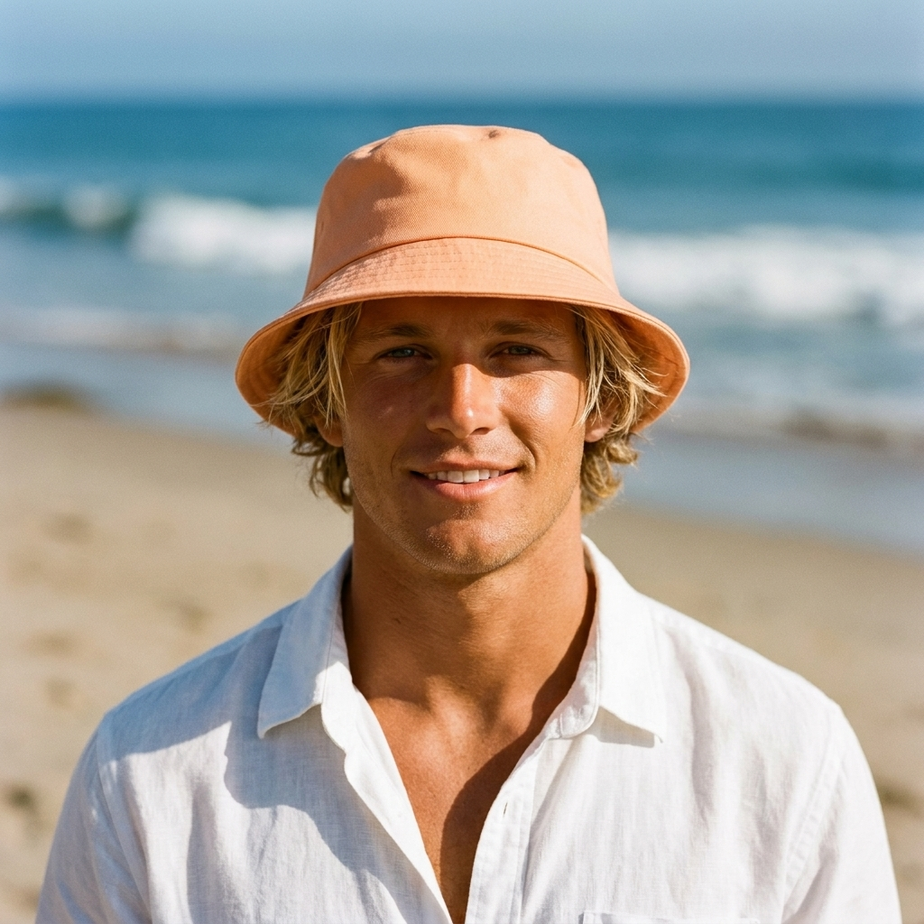 Bucket hat in Peach Fuzz