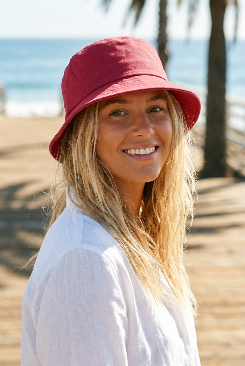Bucket hat in Viva Magenta