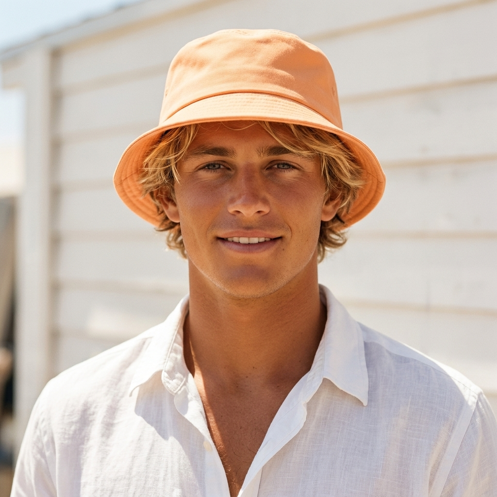 Bucket hat in Peach