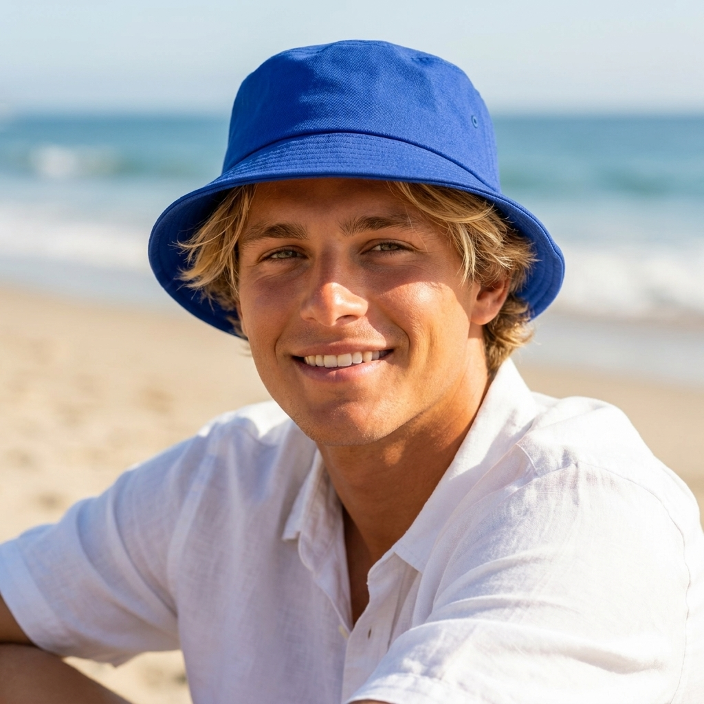 Bucket hat in Persian Blue