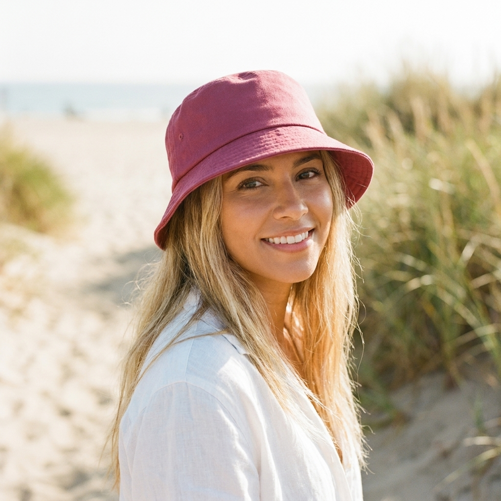 Bucket hat in Plum