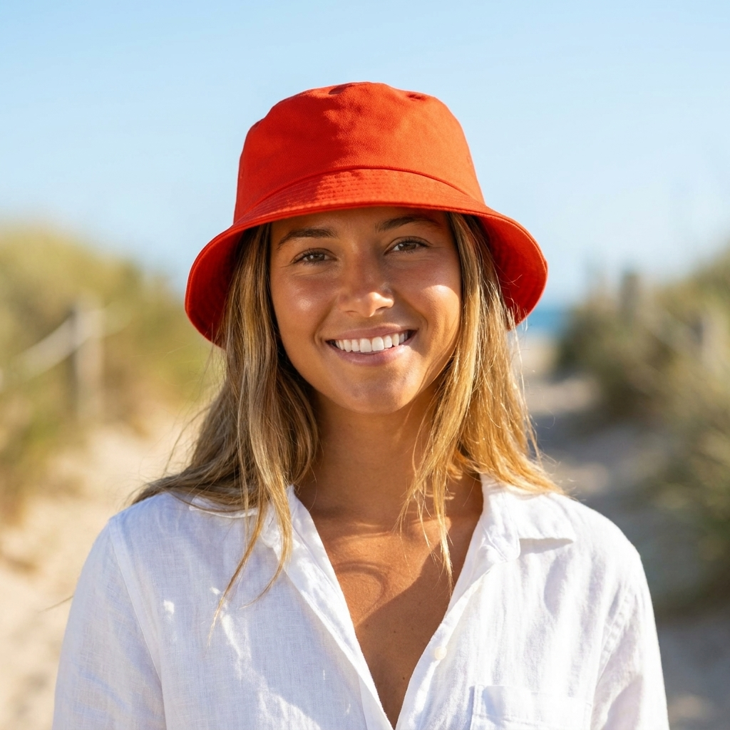 Bucket hat in Scarlet