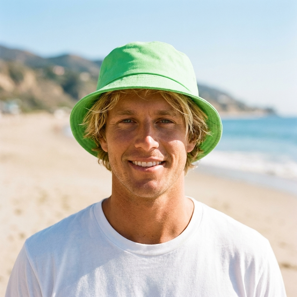 Matching bucket hat in Screaming Green