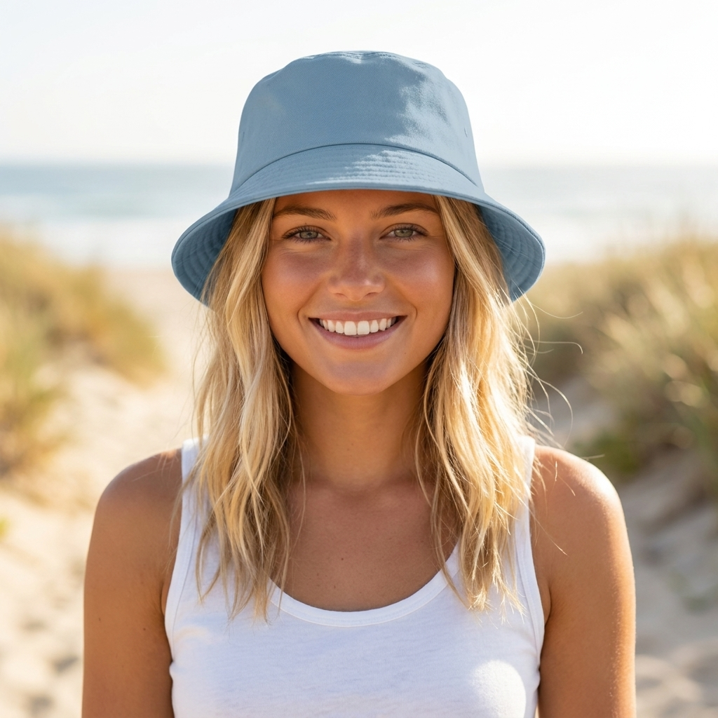 Bucket hat in Stone Blue