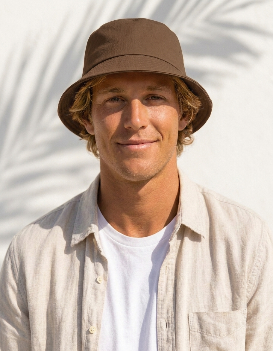 Bucket hat in Umber