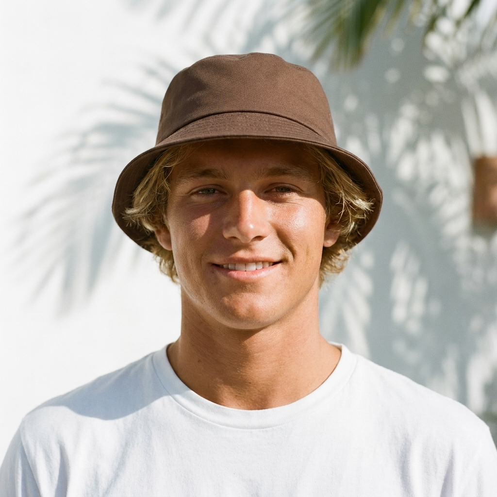 Matching bucket hat in Walnut
