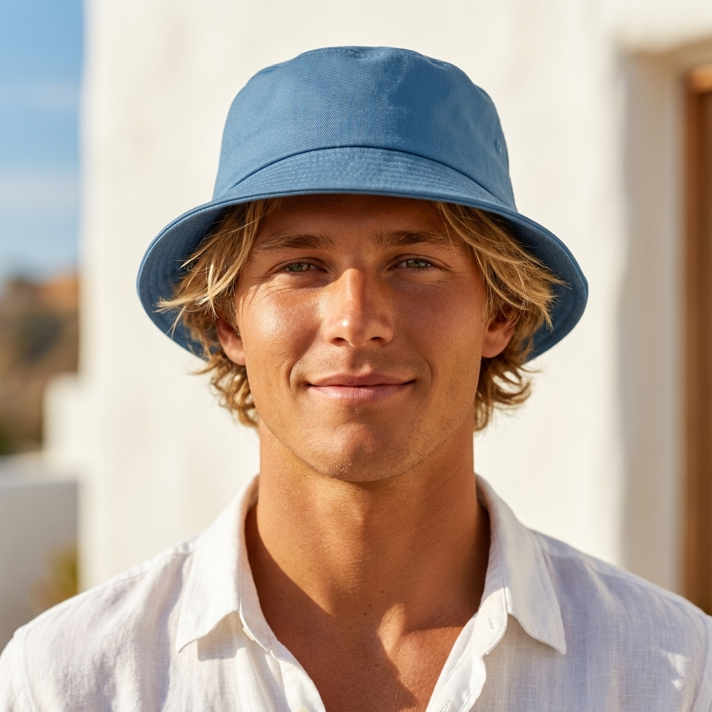 Bucket hat in Wedgwood Blue