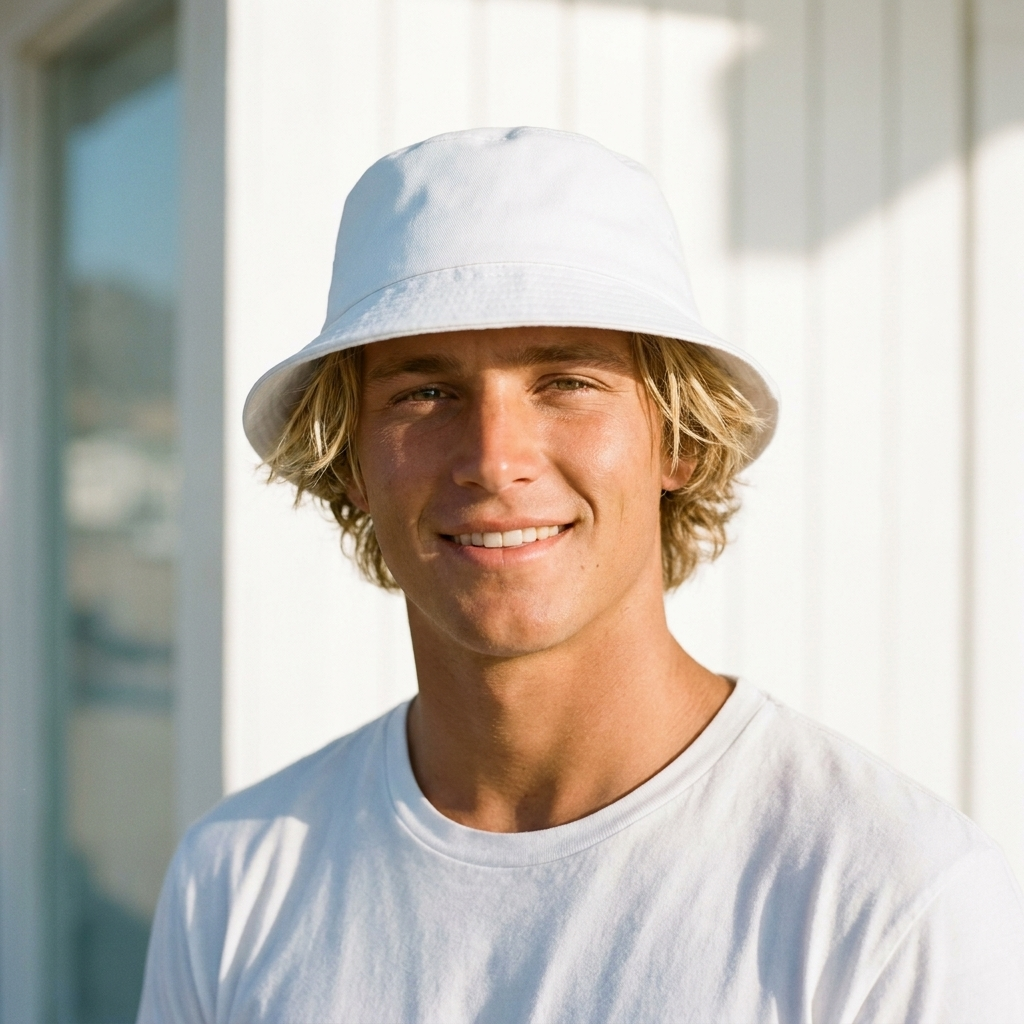 Bucket hat in White