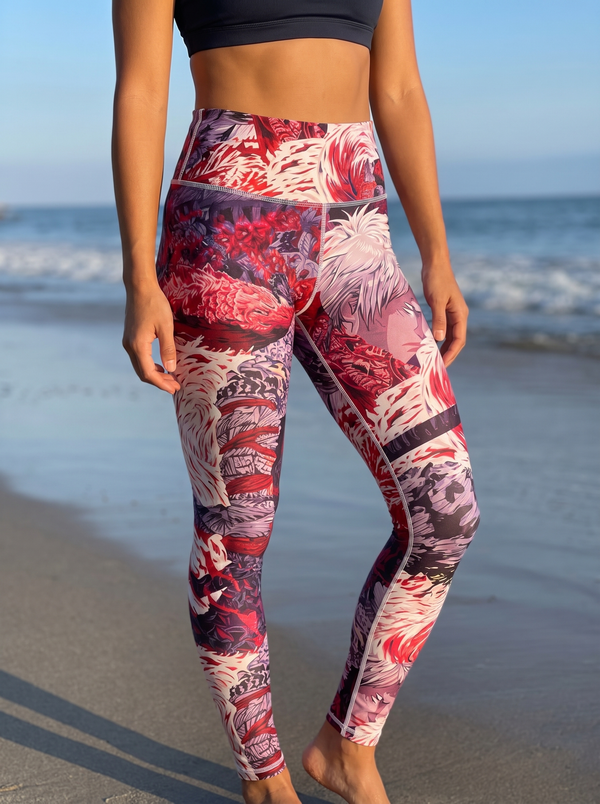 Neon Samurai swim & gym high-rise leggings