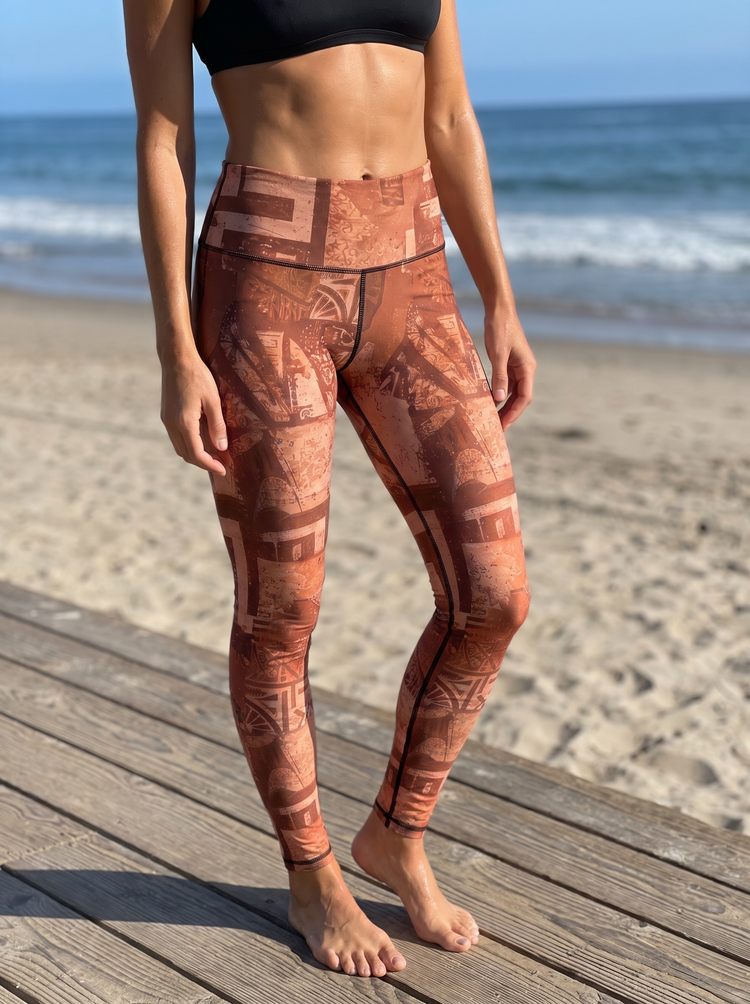 Burnt Sienna Kanaloa swim & gym high-rise leggings