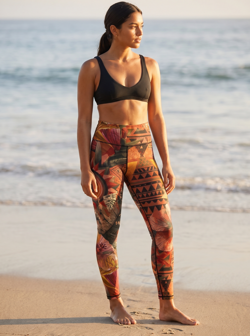 Burnt Sienna Lono swim & gym high-rise leggings