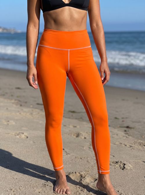 Neon Orange High-Rise Leggings