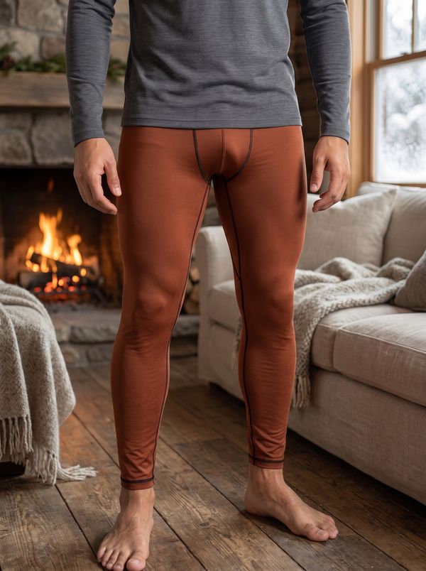 Men's Burnt Sienna Base Layer Bottoms