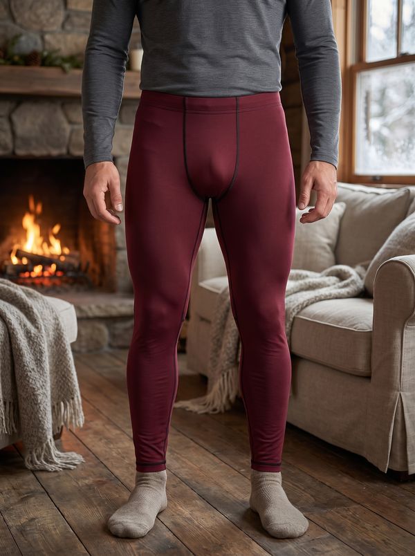 Men's Wine Base Layer Bottoms